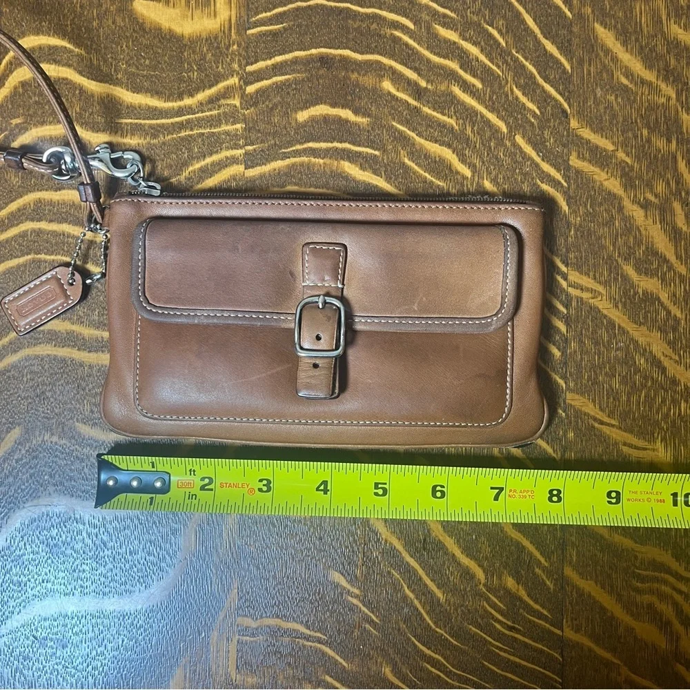 Coach Vintage SoHo Brown Leather Wristlet with Buckle Front